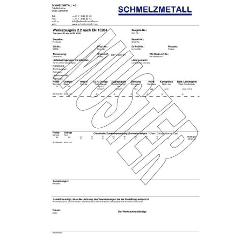 Materiaalcertificaat, certificaat