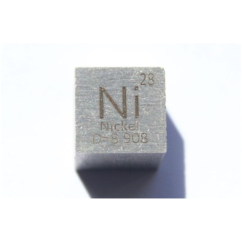 Nikkel metalen kubus 10x10mm gepolijst 99,6% zuiverheid kubus
