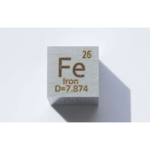Ijzer Fe metalen kubus 10x10mm gepolijst 99,99% zuiverheid kubus