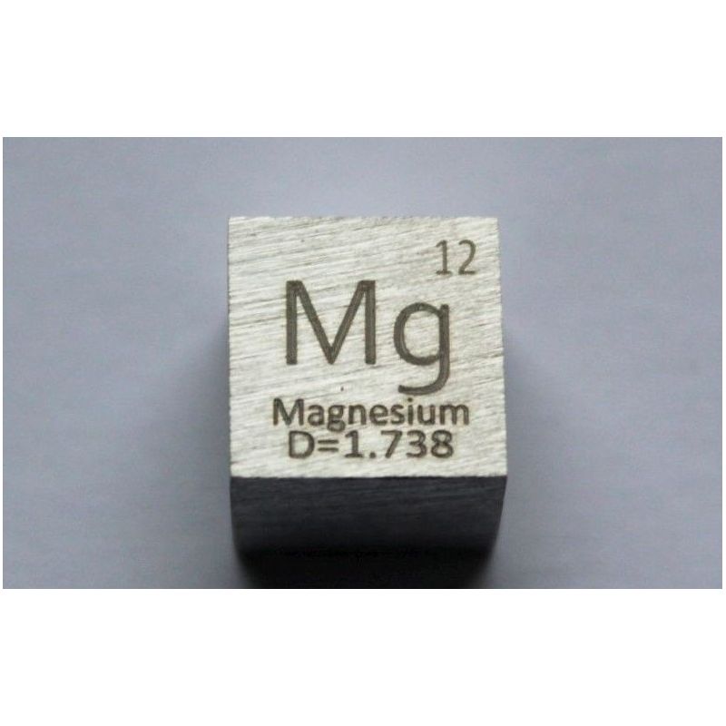 Magnesium Mg metaal kubus 10x10mm gepolijst 99,95% zuiverheid kubus