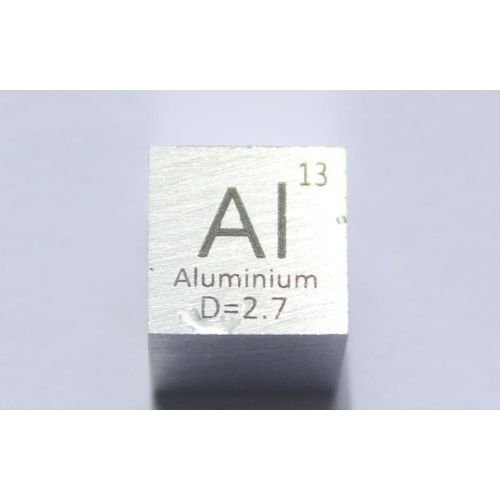 Aluminium Al metalen kubus 10x10mm gepolijst 99,99% zuiverheid kubus