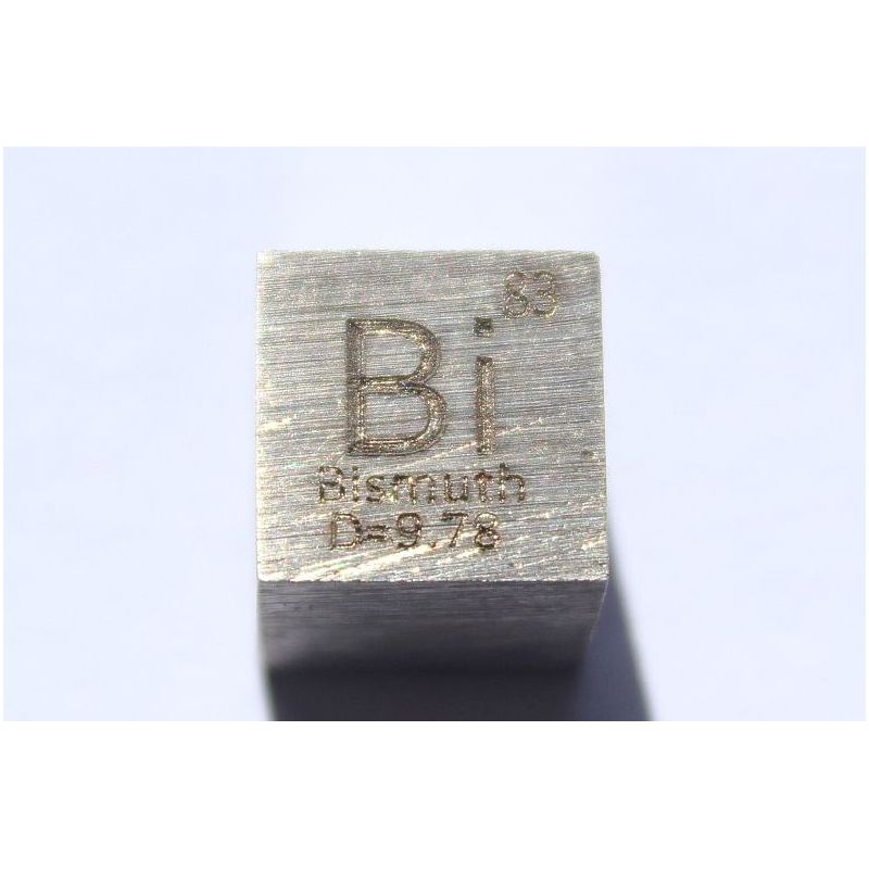 Bismut bimetaal kubus 10x10mm gepolijst 99,99% zuiverheid kubus