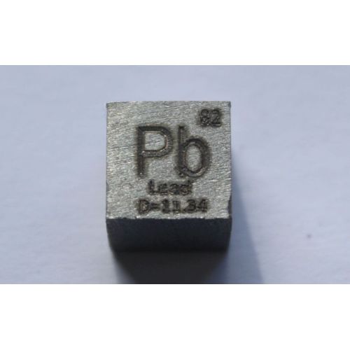 Lood Pb metalen kubus 10x10mm gepolijst 99,99% zuiverheid kubus