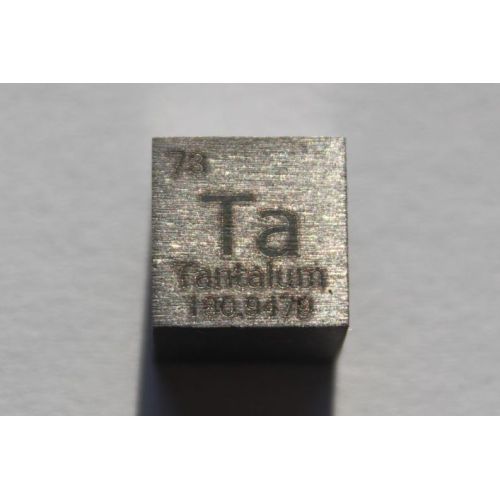 Tantaal Ta metalen kubus 10x10mm gepolijst 99,9% zuiverheid kubus