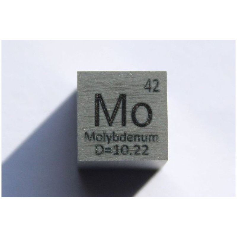 Molybdeen Mo metaal kubus 10x10mm gepolijst 99,95% zuiverheid kubus
