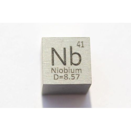Niobium Nb metalen kubus 10x10mm gepolijst 99,95% zuiverheid Niobium kubus